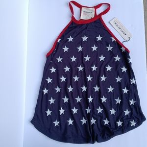 NWT American Rebel USA Stars+Stripes High Neck Tank Top Racer Back